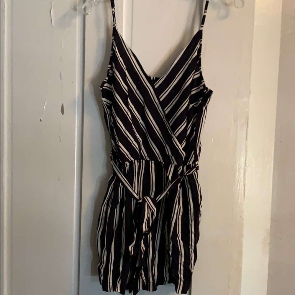 Cross Front Multi Stripe Romper